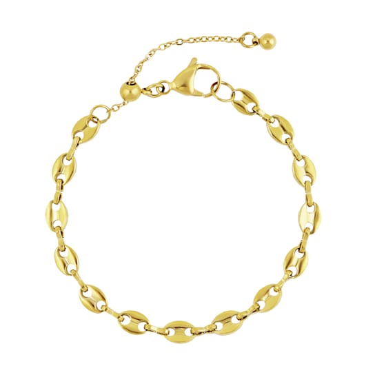 REBL Georgena 18K Yellow Gold Over Hypoallergenic Steel Coffee Bean Bracelet