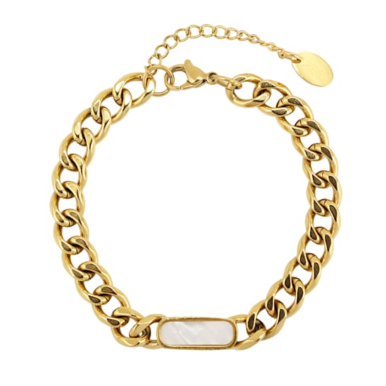 REBL Sloan Pearl 18K Yellow Gold Over Hypoallergenic Steel Bracelet