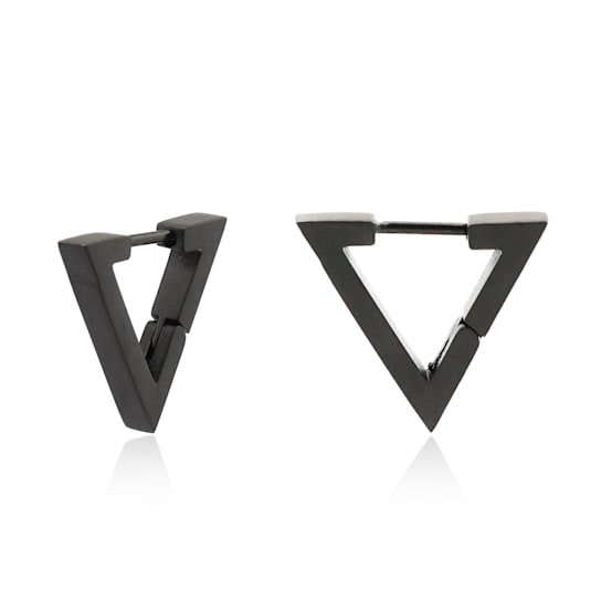 Beau Gunmetal Hypoallergenic Steel Triangle Earrings