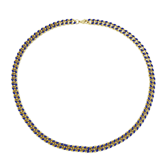 Rivera Blue 18K Hypoallergenic Steel Enamel Chain Necklace