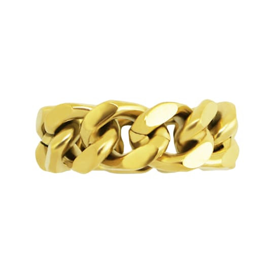SADIE 18K Yellow Gold Plated Stainless Steel Link Chain Ring