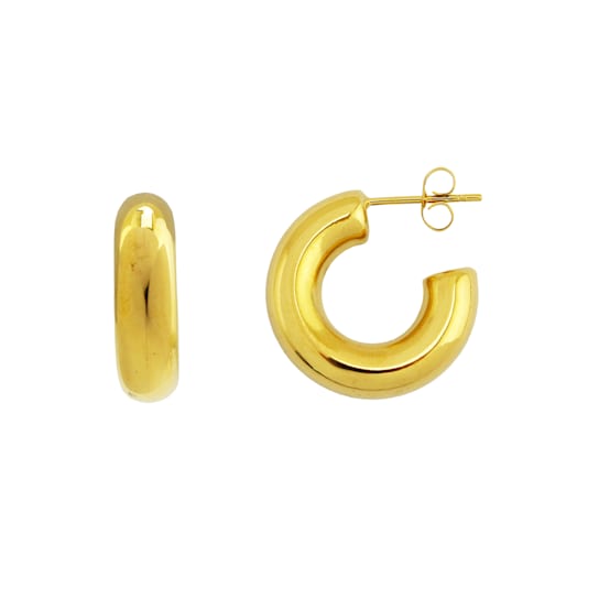 REBL Levi 18K Yellow Gold Over Hypoallergenic Steel Tube Hoop Earrings