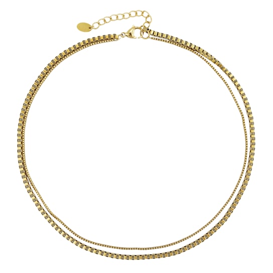 REBL Drew 18K Yellow Gold Over Hypoallergenic Steel Layered  Chain Necklace
