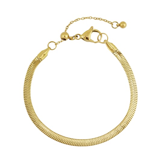 REBL Quinn 18K Yellow Gold Over Hypoallergenic Steel Snake Chain Bracelet