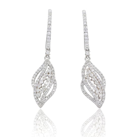Diana M. Fine Jewelry 18K White Gold 0.67ctw Diamond Drop Earrings