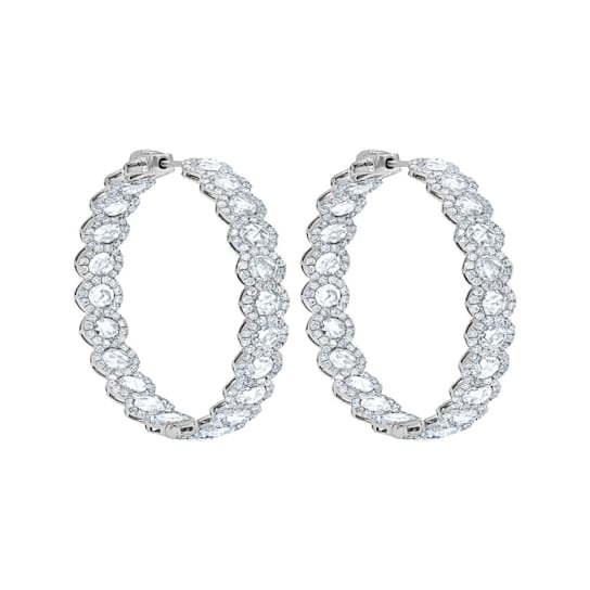 Diana M. Fine Jewelry 18K White Gold Diamond Hoop Earrings 5.90ctw