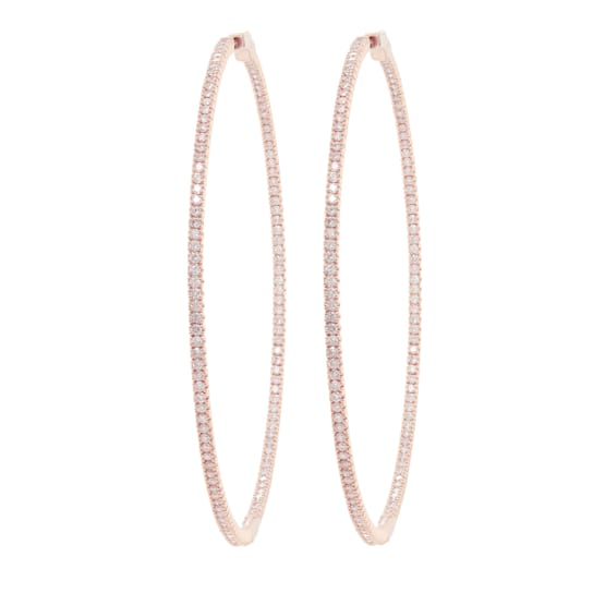 Diana M. Fine Jewelry 14K Rose Gold 1.30ctw Diamond Hoop Earrings