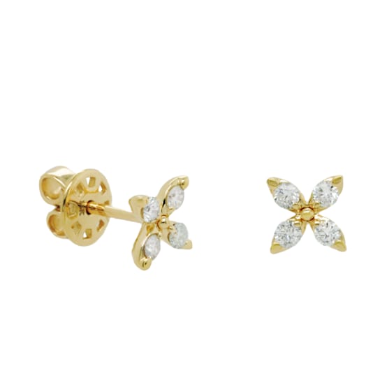 Ladies Diamond Star Stud Earrings 0.34ctw