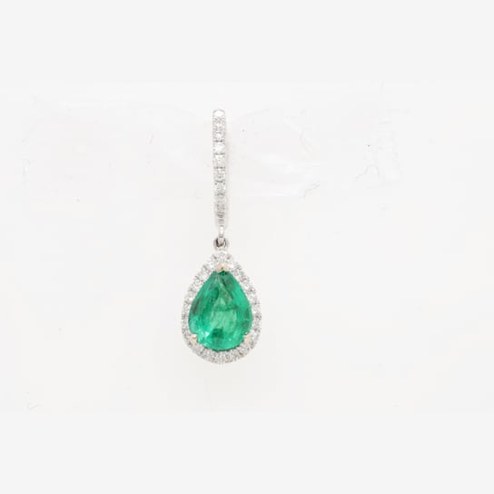 Diana M. Fine Jewelry 18K White Gold Emerald and Diamond Earrings 3.58ctw