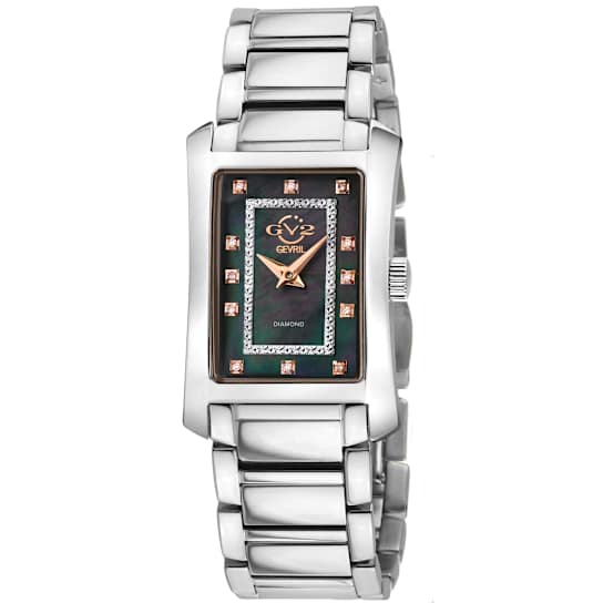 GV2 Womens Luino Diamond Black MOP Dial, 316L Stainless Steel Watch