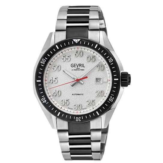 Gevril Men's Ascari Automatic Watch SS Case, Top ring in Black Forged
Carbon, SS lPYG Bracelet