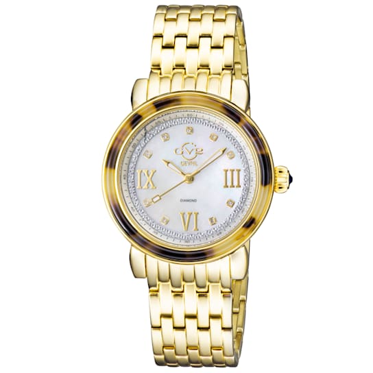 GV2 9851B Women's Marsala Tortoise Swiss Quartz Diamond Watch