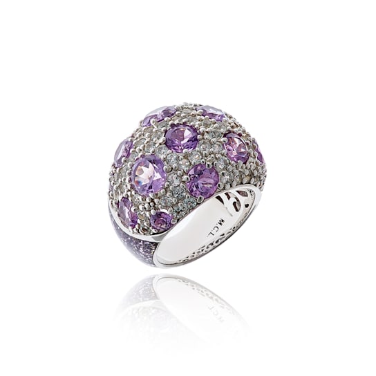 MCL Design Amethyst & White Topaz Ring