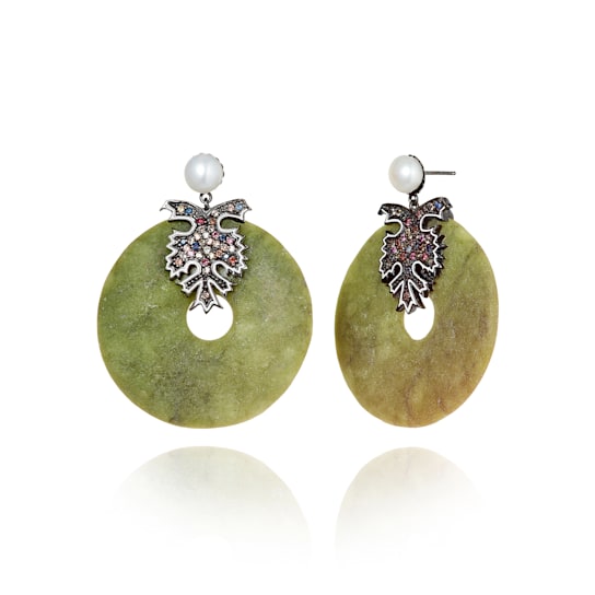 MCL Design Sapphire Jasper Pearl Earrings