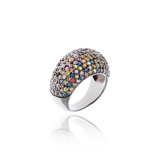 MCL Design Mixed Sapphire Stardust Pave Ring