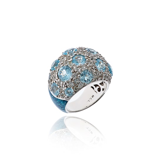 MCL Design White & Blue Topaz Ring