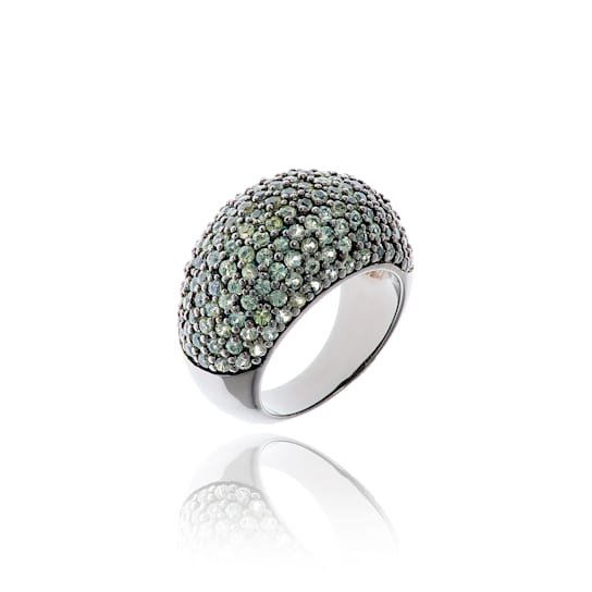 MCL Design Green Sapphire Stardust Pave Ring