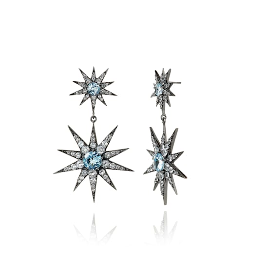 MCL Design Topaz Starburst Drop Earrings