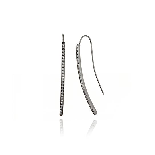 MCL Design White Zircon Arc Drop Earrings