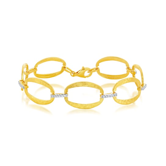 14K Gold 0.22 ct. tw. Open Ellipse Link Bracelet