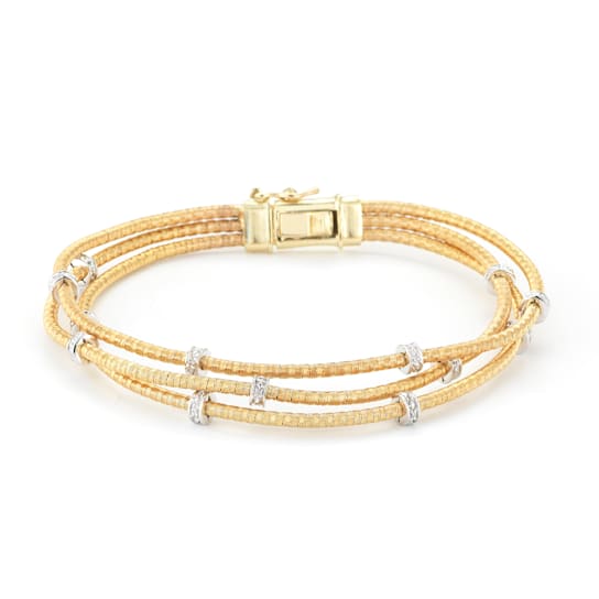 14K Gold 0.20 ct. tw. White Diamond Mesh Bracelet