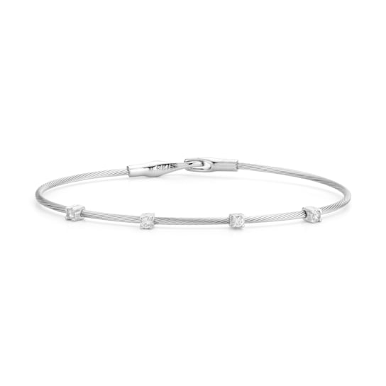 14K White Gold 0.20 ct. tw. Diamond Wire Bracelet