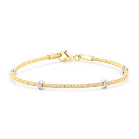 14K Gold 0.06 ct. tw. White Diamond Mesh Bracelet