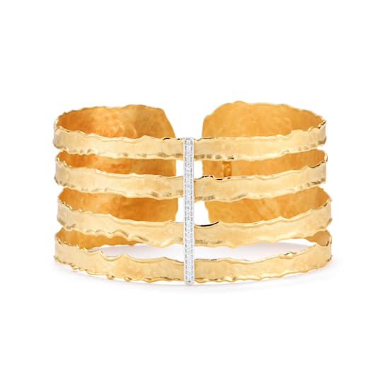 14K Gold 0.16 ct. tw. Diamond Cuff