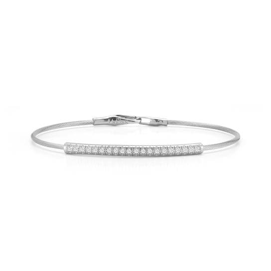 14K White Gold 0.19 ct. tw. Diamond Wire Bracelet