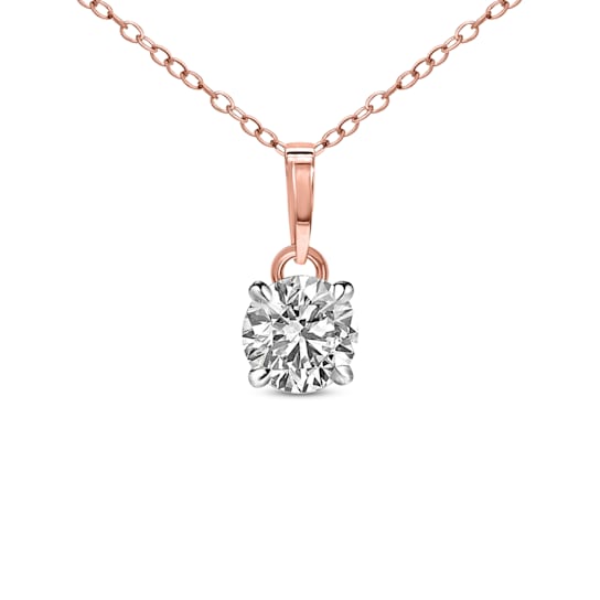 1.5 Ct 14K Rose Gold IGI Certified Lab Grown Round Shape 4 Prong Diamond
Necklace Friendly Diamonds