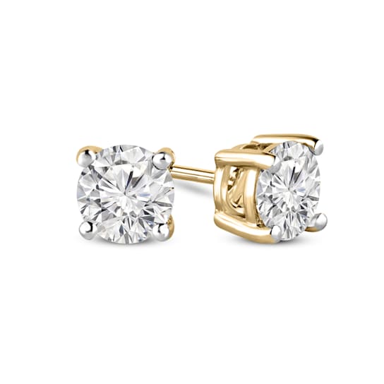 1 Ct 14K Gold IGI Certified Lab Grown Round Shape 4 Prong Diamond Stud
Earrings Friendly Diamonds