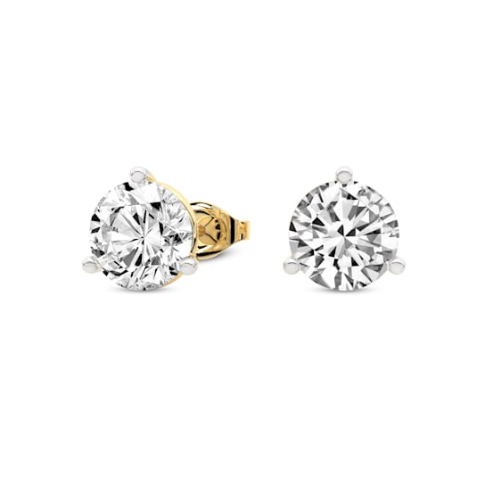 2 Ct 14K Gold IGI Certified Lab Grown Round Shape 3 Prong Diamond Stud
Earrings Friendly Diamonds