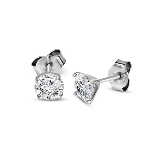 0.75 Ct 14K White Gold IGI Certified Lab Grown Solitaire Diamond Stud
Earrings Friendly Diamonds