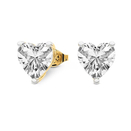 3 Ct 14K Yellow Gold IGI Certified Heart Shape Lab Grown Diamond Stud
Earrings Friendly Diamonds