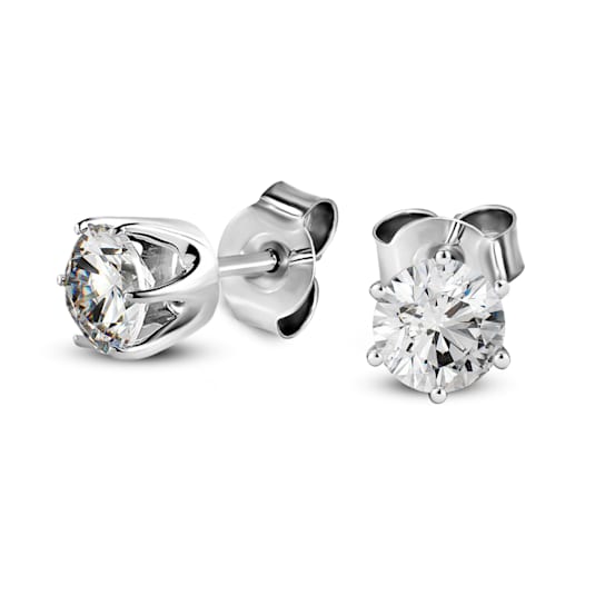 1 Ct 14K Gold IGI Certified Lab Grown Round Shape 6 Prong Diamond Stud
Earrings Friendly Diamonds