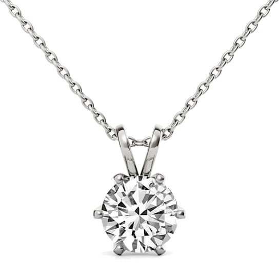 2 Ct 14K White Gold IGI Certified Lab Grown Round Shape 6 Prong Diamond
Necklace Friendly Diamonds