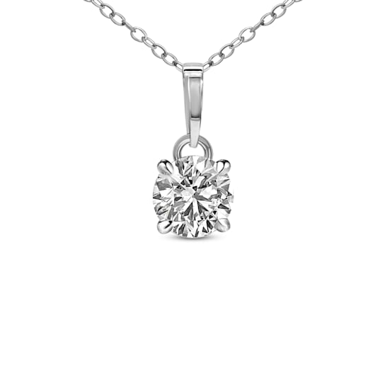 1 Ct 14K Gold IGI Certified Lab Grown Round Shape 4 Prong Diamond
Pendant Necklace Friendly Diamonds