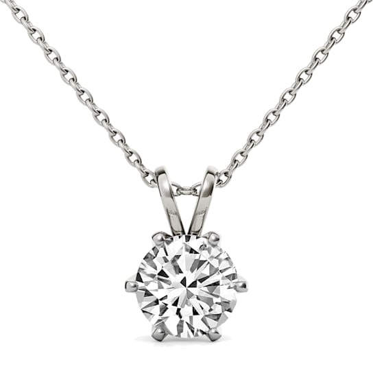 1.5 Ct 14K Gold IGI Certified Lab Grown Round Shape 6 Prong Diamond
Necklace Friendly Diamonds