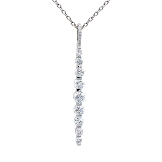 14KW 0.61ct Diamond Pendant With Chain