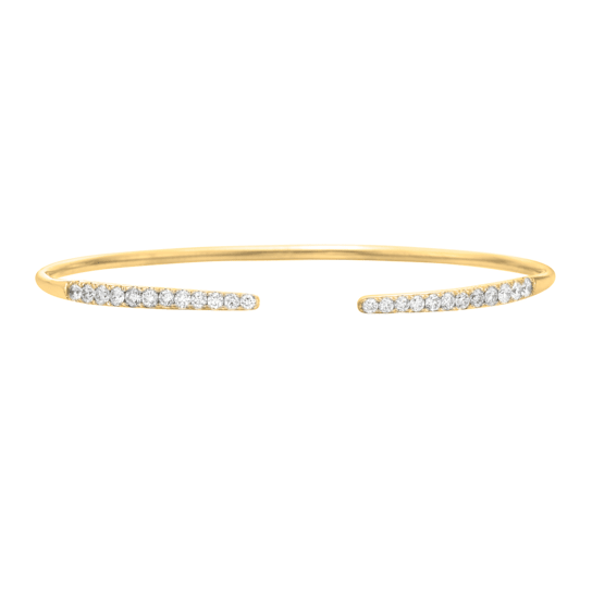 14K Yellow Gold 0.81ctw Diamond Bangle