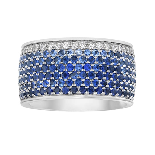 14K White Gold 4.79ct Sapphire and Diamond Ring