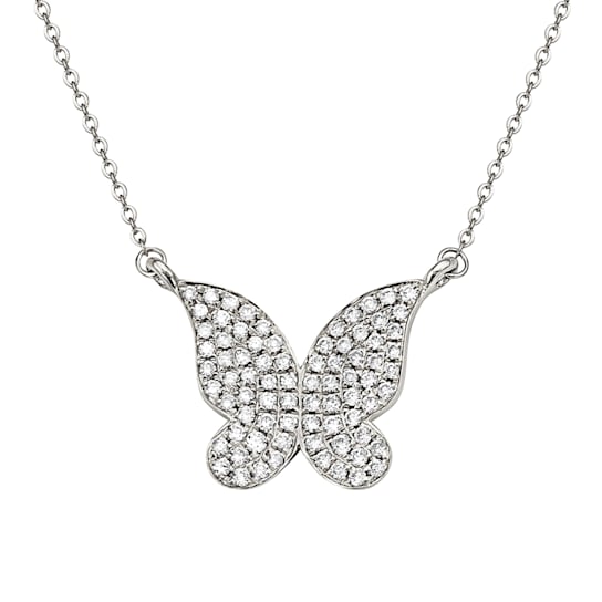 14KW 0.21ct Diamond Pendant With Chain