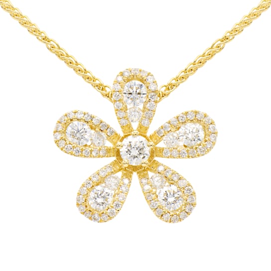 14KY 0.22ct Diamond Pendant With Chain