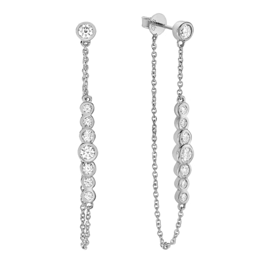 14K White Gold 0.9ct Diamond Earrings