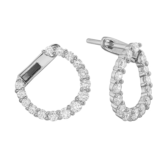 14K White Gold 0.99ct Diamond Earrings