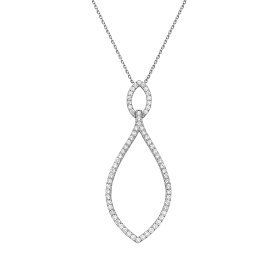 14KW 0.93ct Diamond Pendant With Chain
