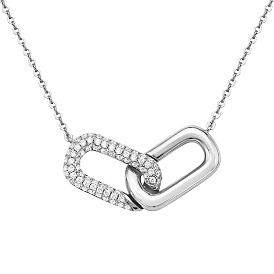 14KW 0.26ct Diamond Pendant With Chain