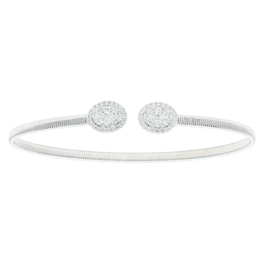 14K White Gold 0.60ctw Diamond Bangle