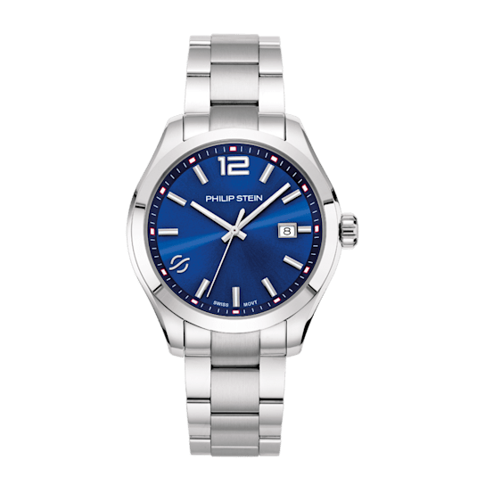 Philip Stein Swiss Ronda 515 42mm Classic Blue Watch - 92-CBL-SS