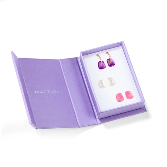 Mattioli mini Puzzle earrings giftbox in 18-karat rose gold
